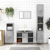 vidaXL Dulap pentru baie, gri beton, 80x33x60 cm, lemn compozit