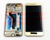 Display LCD Touchscreen cu Rama Gold Huawei P8 Lite 2017, P9 Lite 2017