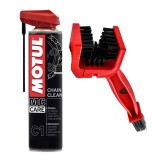Pachet Curatare Lant Moto Motul MC Care C1 400ml + Perie Curatare Lant Universal
