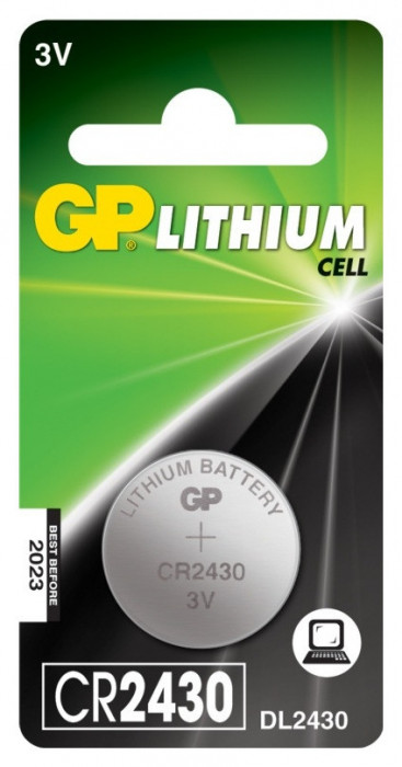 Baterie GP Batteries, butoni (CR2430) 3V lithium, blister 1 buc.