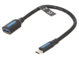 Cablu USB 3.0 A la USB C, 0.15m, Negru