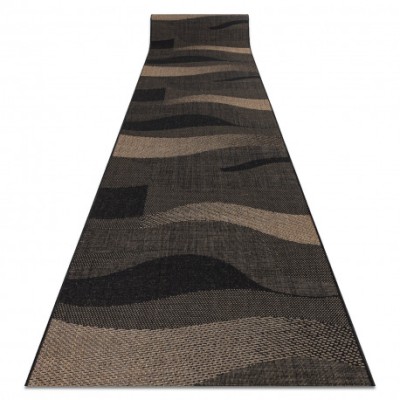 Traversa sisal Floorlux model 20212 negru si coffe, 120 cm foto