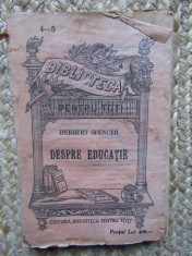 HERBERT SPENCER - DESPRE EDUCATIE foto