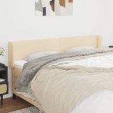VidaXL Tăblie de pat cu aripioare, crem, 183x16x78/88 cm textil