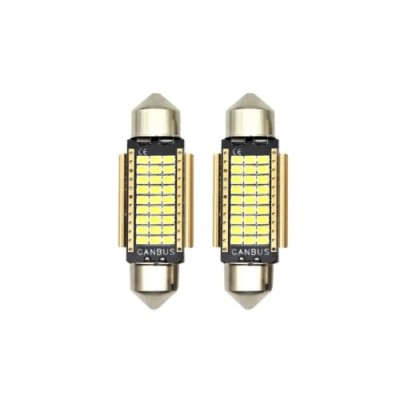 Set 2 becuri sofit 41mm 27SMD 2016 12V Canbus Alb Cod: HL foto