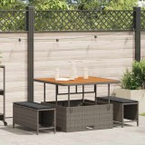 Cumpara ieftin Set de masă pentru grădină 3 pcs Gri Rattan poli