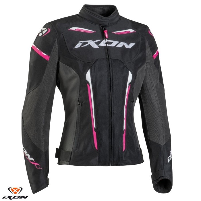 Geaca (jacheta) femei pentru scuter - motocicleta Racing/Roadster Ixon vara model Striker AIR WPL LS culoare: negru/fuchsia (roz) Negru/fuchsia (roz)