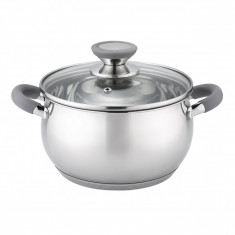 Cratita Oliver Voltz OV51210N24, 24cm, 6 l, Inductie, Manere silicon, Inox / gri