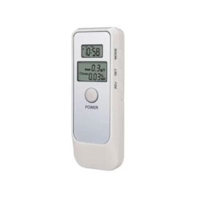 Tester de alcoolemie digital, cu baterii, functie ceas, alarma, termometru, acuratete ridicata, alb foto