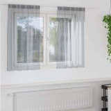 Perdele cu perdele 2 pcs Gri &icirc;nchis 140 x 140 cm Poliester