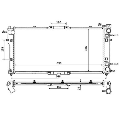 Radiator racire Mazda 626 (Gf/Gw) 06.1987-04.2002/ Mazda 626 Ge 1992-1997 (Motor 1, 8 66/77kw; 2, 0 85/86/100kw); Mazda Mx-6, 1992-1998 (Motor 2, 0 8 foto