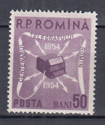 ROMANIA 1954 LP 379 CENTENARUL TELEGRAFULUI ROMAN MNH foto