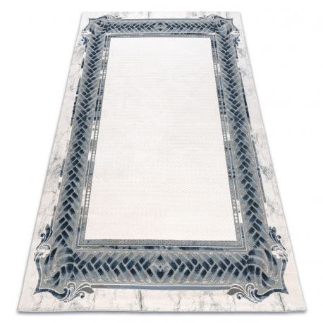 Covor acril VALS 0A033A C53 45 Cadru tresă fildeş / albastru, 160x230 cm