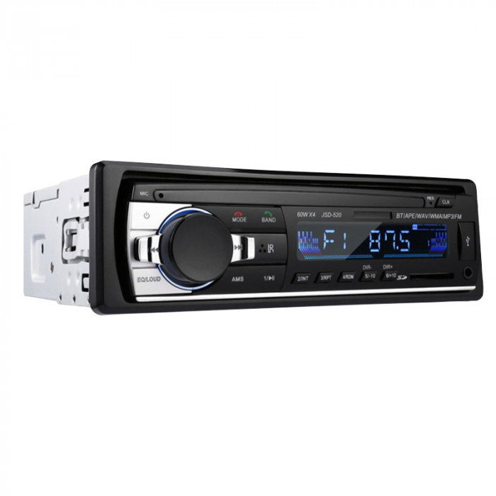 Radio MP3 player auto , 4x60W, 1 DIN cu SD, USB, AUX, RCA, Bluetooth