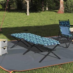 vidaXL Pat pliabil pentru camping Manual model frunze Tafeta Oxford