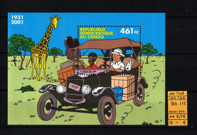 Congo, 2001 | Tintin &amp;icirc;n Congo - Benzi desenate, Herge, Grafică | MNH | aph foto
