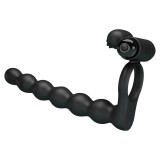 Inel Penis Cu Vibratii/Strap-On Pentru Barbati Hercules Penis Sheath III, Negru, 15 cm, Pretty Love