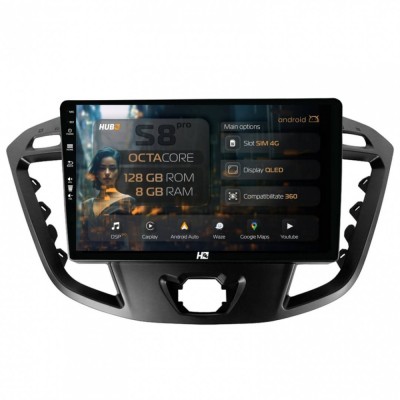 Navigatie Ford Transit Tourneo (2012-2020) 8GB RAM Android 13 Octacore Slot Sim 4G DSP GPS Wi-FI Carplay Android Auto USB Bluetooth Waze Touchscreen 9 foto
