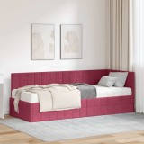 vidaXL Cadru de pat colțar cu saltea cu headboard 2 pcs Verde Catifea 3393922