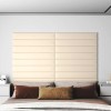 Panouri de perete 12 buc. crem 90x15 cm catifea 1,62 m&sup2;