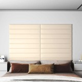 Panouri de perete 12 buc. crem 90x15 cm catifea 1,62 m&sup2;