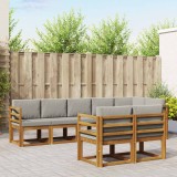 vidaXL Set de canapele de exterior 8 pcs Gri natural și deschis 3366554