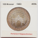 478 Suedia 100 Kronor 1983 Carl XVI Gustaf (Parliament) km 861 argint, Europa