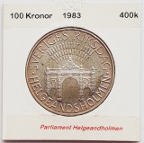 478 Suedia 100 Kronor 1983 Carl XVI Gustaf (Parliament) km 861 argint, Europa