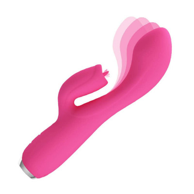 Dorin Limbă Iute - Vibrator tip iepuraș, roz, 19.8 cm foto