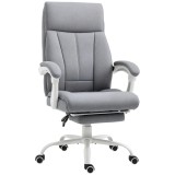 Vinsetto Scaun de birou, Scaun rotativ, spătar reglabil, &icirc;nălțime reglabilă, p&acirc;nă la 120 kg, aspect de in, Gri | Aosom Romania