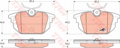 Set placute frana,frana disc FIAT PUNTO Cabriolet (176C) (1994 - 2000) TRW GDB1333 foto