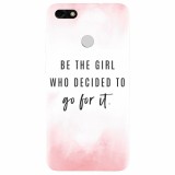 Husa silicon pentru Huawei Y6 Pro 2017, Quotes Pink