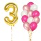 Set 13 Baloane Aniversare 3 Ani, fata, culoare roz/rose gold, Ropet