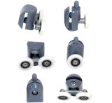 Set 8 role pentru cabina de dus, Zola&reg;, rulment tip easy move, reglabile, 25x6 mm, gri