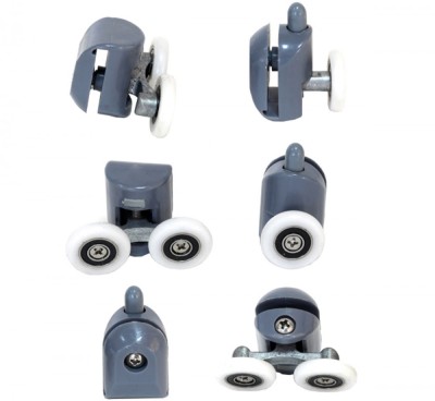 Set 8 role pentru cabina de dus, Zola&amp;reg;, rulment tip easy move, reglabile, 25x6 mm, gri foto