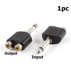 Adaptor 6.35mm Mono Tata la 2x RCA Mama-Conținutul pachetului 1 Bucată, Oem