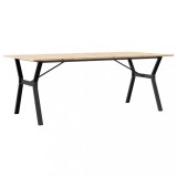 Cumpara ieftin Masa bucatarie, cadru Y, 200x100x75 cm lemn masiv pin si Otel