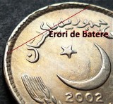 Cumpara ieftin Moneda exotica 5 RUPII - PAKISTAN, anul 2002 *cod 2328 = UNC + ERORI BATERE, Asia