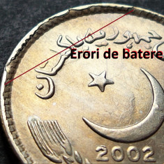 Moneda exotica 5 RUPII - PAKISTAN, anul 2002 *cod 2328 = UNC + ERORI BATERE