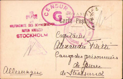 HST 321S Carte poștală prizonier război 1917 căpitan Filiti Șarja Robănești foto