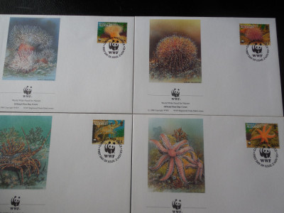 Alderney-WWF, fauna marina-set complet FDC foto