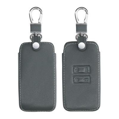 Husa Cheie Auto pentru Renault / Dacia - 4 Butoane - Keyless Go, Piele ecologica, Gri, 44135.73 foto