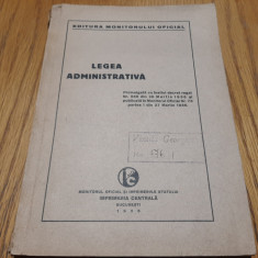 LEGEA ADMINISTRATIVA - Nr. 569 din 26 Martie 1936 - Monitorul Oficial, 144 p.