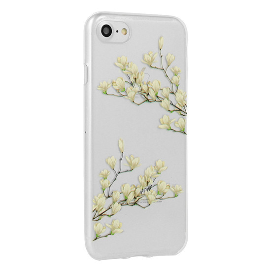 Husa de protectie TelOne, model Floral, silicon premium, pentru iPhone XS Max, Magnolie