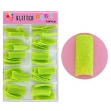 Cumpara ieftin Tipsuri cu sclipici, 70 buc &ndash; verde mazăre, INGINAILS