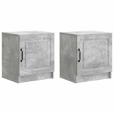 vidaXL Dulap de noapte 2 pcs Gri Beton 43 x 34,5 x 47 cm 895722