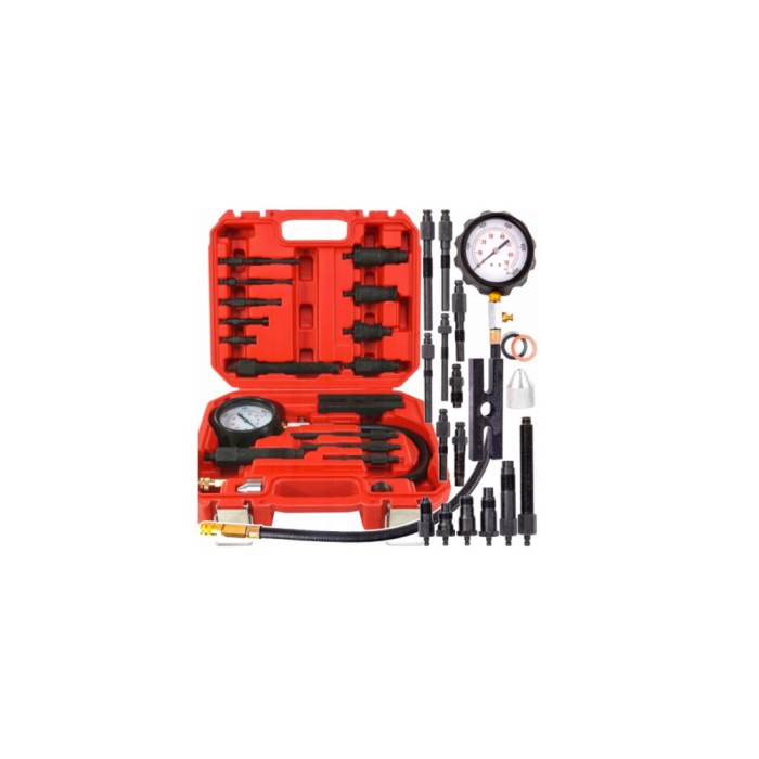 Set tester de compresie pentru motoare diesel, 19 piese Verke