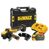 Polizor unghiular, 125 mm, 3000 - 9000 rot min, cu 1 acumulator XR FLEXVOLT de 9.0 Ah si incarcator in valiza TSTAK