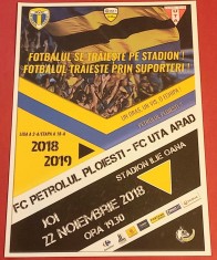 Program meci fotbal PETROLUL Ploiesti - UTA ARAD (22.11.2018)
