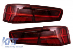 Stopuri Full LED Audi A6 4G C7 (2011-2014) Red/Clear Facelift Design Semnalizare Secventiala foto